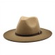 Cross-border European and American British-style woolen jazz hat for men and women, new spray-painted gradient-colored wide-brimmed hat for autumn/winter fashion