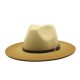 Cross-border European and American British-style woolen jazz hat for men and women, new spray-painted gradient-colored wide-brimmed hat for autumn/winter fashion