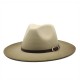 Cross-border European and American British-style woolen jazz hat for men and women, new spray-painted gradient-colored wide-brimmed hat for autumn/winter fashion