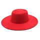 New cross-border autumn and winter woolen 9.5cm wide-brim jazz hat for men and women, with a convex and concave ring-shaped top hat