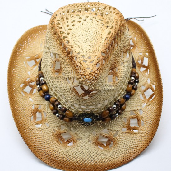 Ethnic hollow cowboy hat, a popular men's summer beach hat on Amazon AliExpress