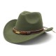New Tibetan hats, ethnic minority style, metal feather western cowboy hats, men's and women's couple's hats with felt hats.