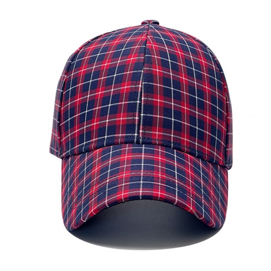 New cross-border plaid striped baseball caps, men's sun protection, sun visor hats, women's outdoor breathable couple's baseball caps.