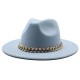 2021 Autumn/Winter British-style woolen jazz hat for men and women, European and American wide-brimmed hat, fashionable wide-brimmed felt hat 2021 Autumn/Winter British-style woolen jazz hat for men and women, European and American wide-brimmed hat, fashionable wide-brimmed felt hat