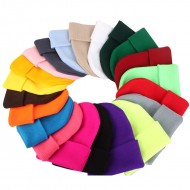 Korean-style Japanese-style men's and women's autumn and winter solid-color glossy knitted hats, outdoor casual and warm wool hats