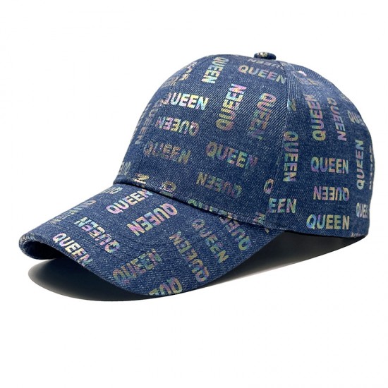 New personalized QUEEN hats for men and women, denim baseball caps, and versatile outdoor fashion caps.