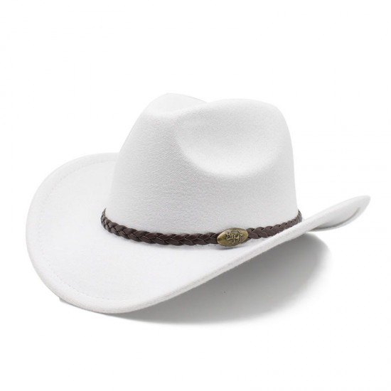 New American Western cowboy hat, men's riding hat, outdoor travel equestrian hat, curved brim woolen hat.