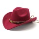 New Tibetan hats, ethnic minority style, metal feather western cowboy hats, men's and women's couple's hats with felt hats.