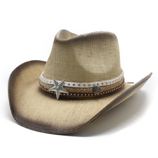 2024 Ethnic Style Horseback Riding Men's and Women's Retro Tibetan Rolled-Brimmed Western Cowboy Straw Hats with Sun Protection and Sun Visor 2024 Ethnic Style Horseback Riding Men's and Women's Retro Tibetan Rolled-Brimmed Western Cowboy Straw Hats with Sun Protection and Sun Visor