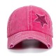 Men's flat-top military caps, spring and summer washed distressed men's hats, Korean-style casual baseball caps, trendy summer sun hats