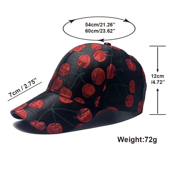 Korean style fashionable cherry jacquard pattern women's hardtop baseball caps, casual sun protection, versatile and fashionable baseball caps.