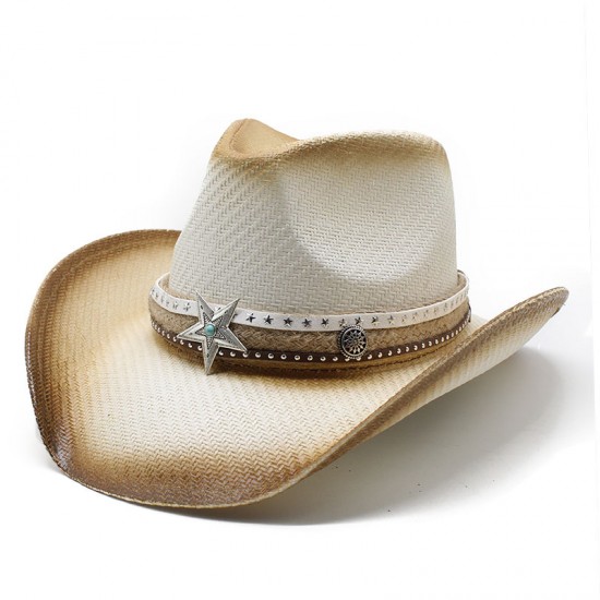 2024 Ethnic Style Horseback Riding Men's and Women's Retro Tibetan Rolled-Brimmed Western Cowboy Straw Hats with Sun Protection and Sun Visor 2024 Ethnic Style Horseback Riding Men's and Women's Retro Tibetan Rolled-Brimmed Western Cowboy Straw Hats with Sun Protection and Sun Visor