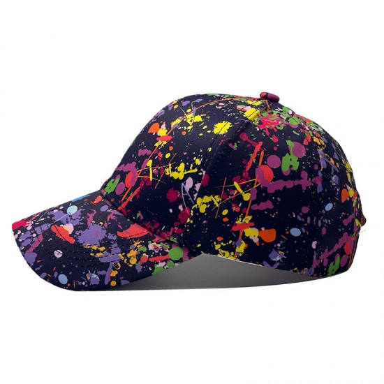 New cross-border women's colorful graffiti baseball caps for outdoor personalized sun protection and visor caps, Chinese Korean-style.