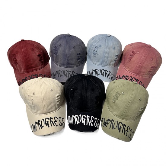 American Retro Distressed Baseball Cap for Women, All-Season Versatile Wide-Brim Ripped Baseball Cap, Outdoor Curved-Brim Sunshade Hat for Men American Retro Distressed Baseball Cap for Women, All-Season Versatile Wide-Brim Ripped Baseball Cap, Outdoor Curved-Brim Sunshade Hat for Men