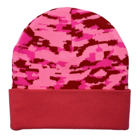 New cross-border camouflage jacquard knitted hats for men and women, fashionable cuffed beanies for autumn and winter outdoor warm knitted hats.