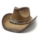 2024 Ethnic Style Horseback Riding Men's and Women's Retro Tibetan Rolled-Brimmed Western Cowboy Straw Hats with Sun Protection and Sun Visor 2024 Ethnic Style Horseback Riding Men's and Women's Retro Tibetan Rolled-Brimmed Western Cowboy Straw Hats with Sun Protection and Sun Visor