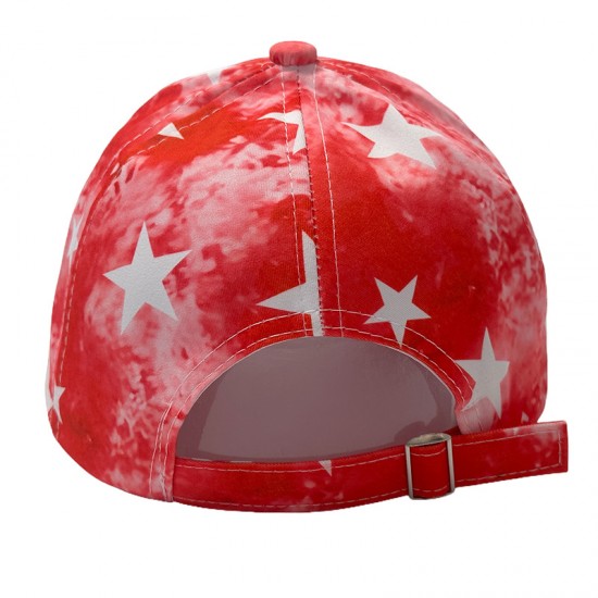 New five-pointed star-patterned baseball caps for men and women, tie-dyed and colorful graffiti baseball caps for summer outdoor sun protection.