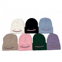 Cross-border Ditto Pokemon embroidered knitted hat, a warm, ear-protective, couple's beanie for women in autumn and winter.