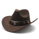 Amazon's best-selling topper, ethnic-style cowboy logo western cowboy hat, rolled brim, retro riding hat, woolen felt hat Amazon's best-selling topper, ethnic-style cowboy logo western cowboy hat, rolled brim, retro riding hat, woolen felt hat