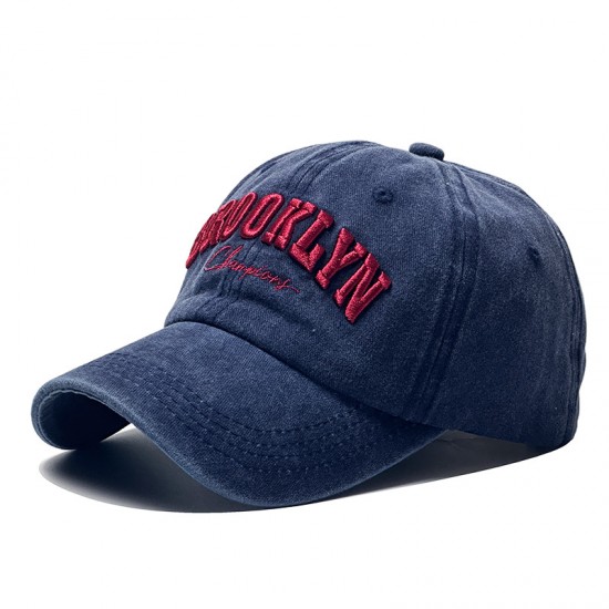 Cross-border new washed cotton player embroidered sun hats, outdoor logo caps