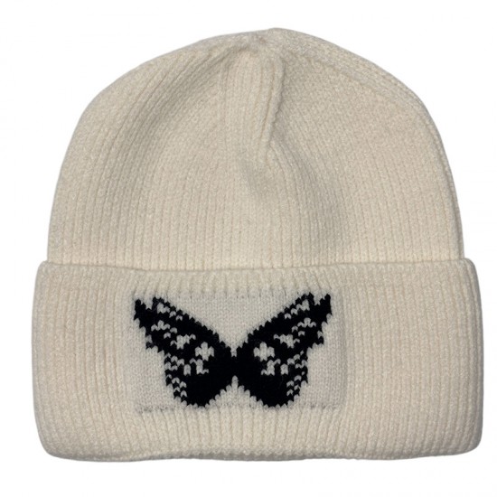 Cross-border autumn and winter Dong Jie-style butterfly beanie, versatile face-flattering small warm earmuffs for women, trendy beanie.