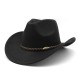 New American Western cowboy hat, men's riding hat, outdoor travel equestrian hat, curved brim woolen hat.
