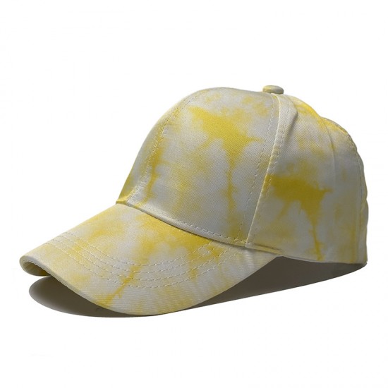 New cross-border personalized vintage tie-dye baseball caps, casual caps for women, outdoor sun visor caps with printed colors.
