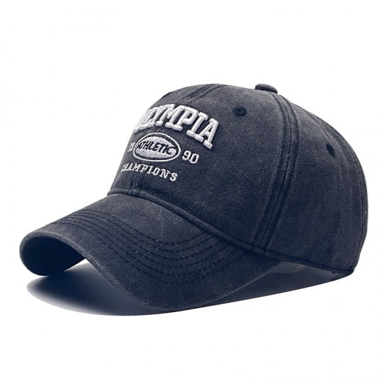 Men's vintage washed and distressed lettered baseball cap for women's outdoor travel, sun protection and sun visor for couples.
