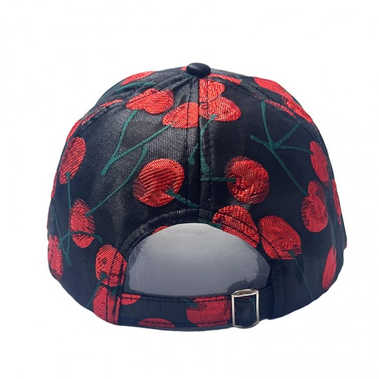 Korean style fashionable cherry jacquard pattern women's hardtop baseball caps, casual sun protection, versatile and fashionable baseball caps.