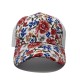 New cross-border floral mesh baseball hats for women, spring and summer casual sun hats, fashionable printed curved brim baseball hats