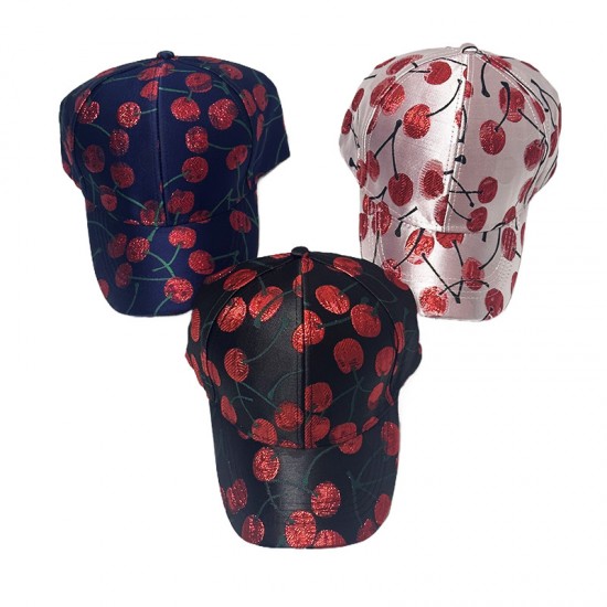 Korean style fashionable cherry jacquard pattern women's hardtop baseball caps, casual sun protection, versatile and fashionable baseball caps.