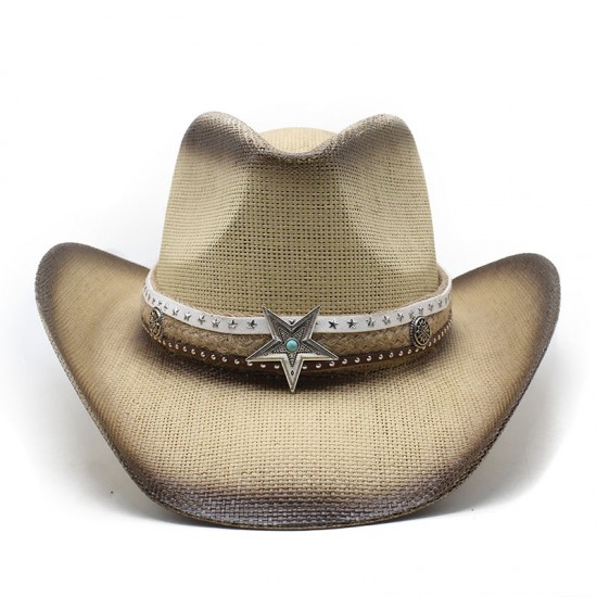 2024 Ethnic Style Horseback Riding Men's and Women's Retro Tibetan Rolled-Brimmed Western Cowboy Straw Hats with Sun Protection and Sun Visor 2024 Ethnic Style Horseback Riding Men's and Women's Retro Tibetan Rolled-Brimmed Western Cowboy Straw Hats with Sun Protection and Sun Visor