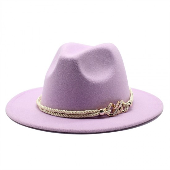 Cross-border church hat, woolen hat for men and women, British-style jazz hat, wide-brimmed hat for ladies, autumn/winter top hat